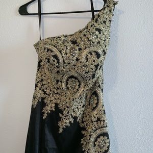 Black & Gold Prom Dress